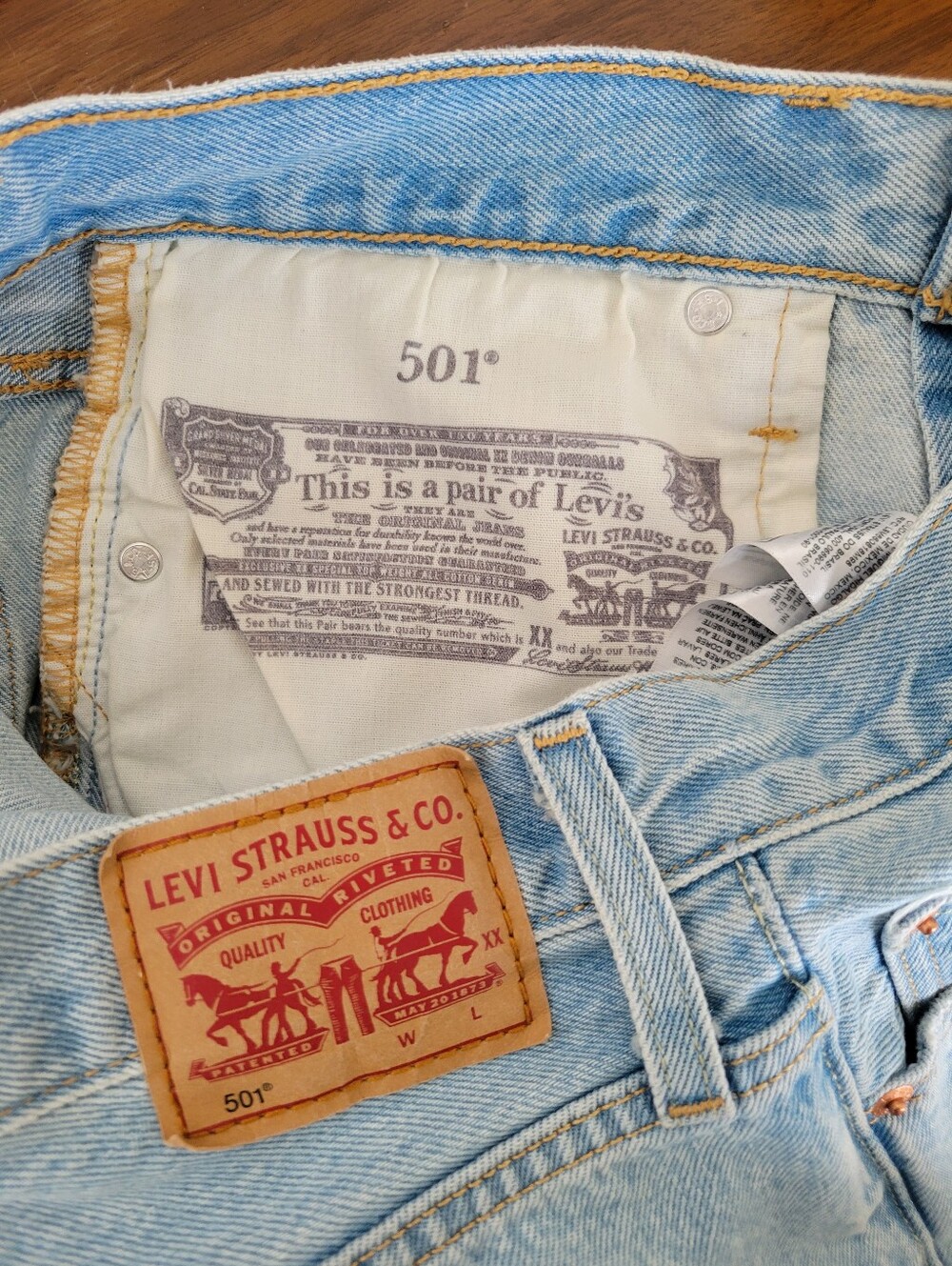 Levi's | 501 Original High-Rise Mid-Thigh Jean Shorts - Take Off (28) - Picture 5 of 7